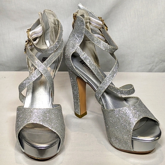 Lightly Used IDIFU Womens IN5 Charcy Crisscross Strap Platform High Chunky Heel - Picture 2 of 4